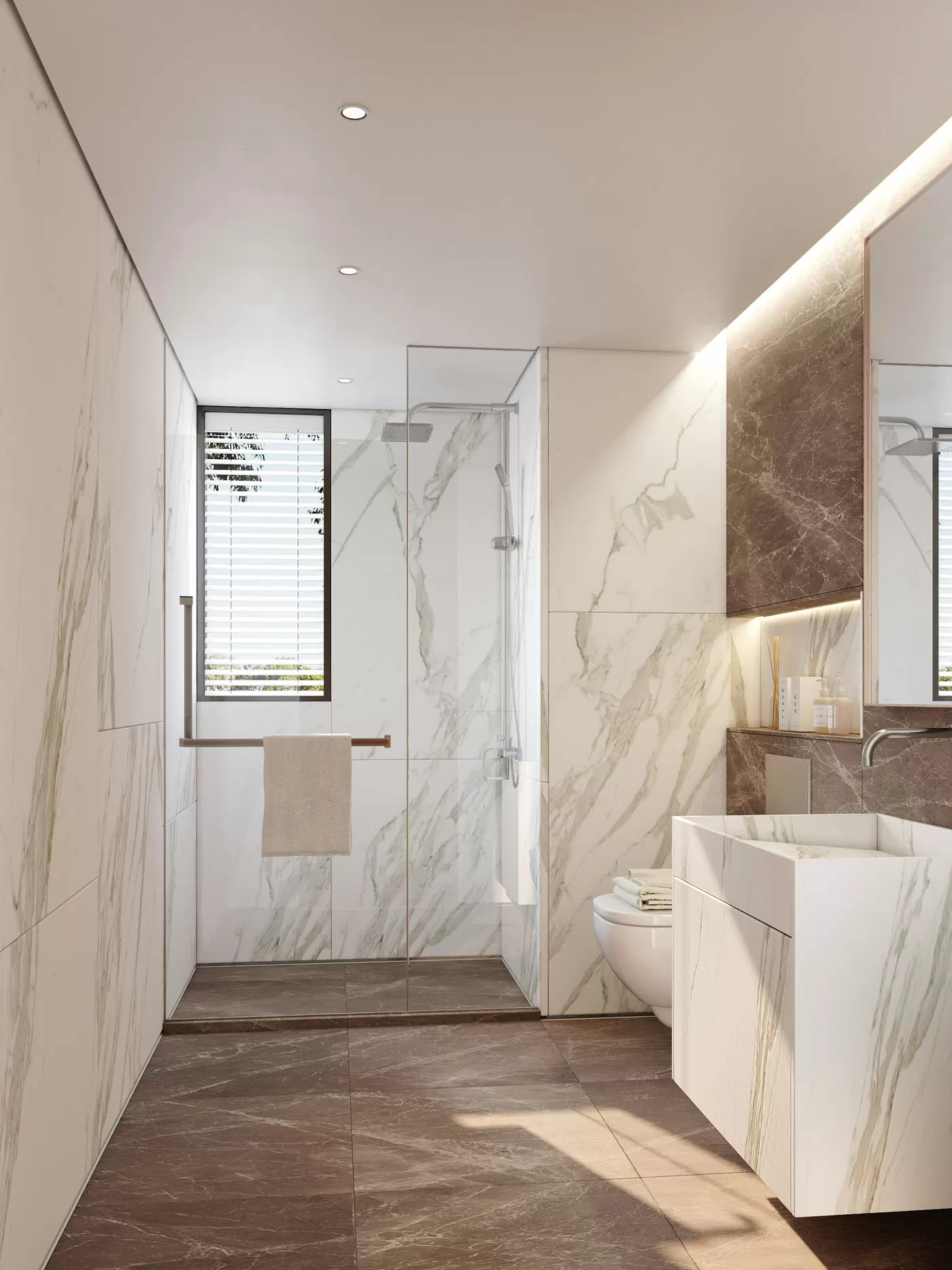 Salle de bain contemporaine dans un logement en gestion